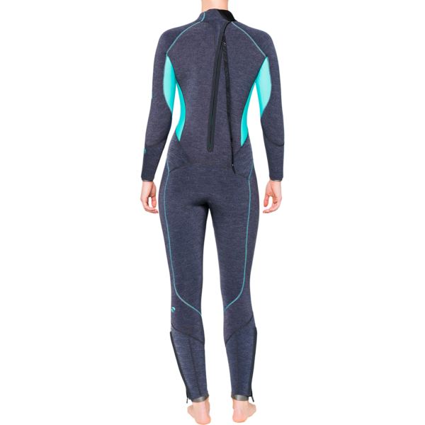 Evoke 5mm Womens Wetsuit Aqua Back